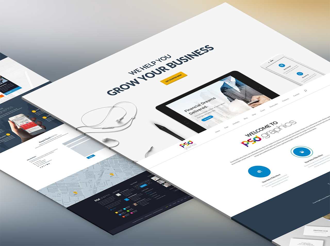 Business Pro Website Template Psd Templates - Gambaran