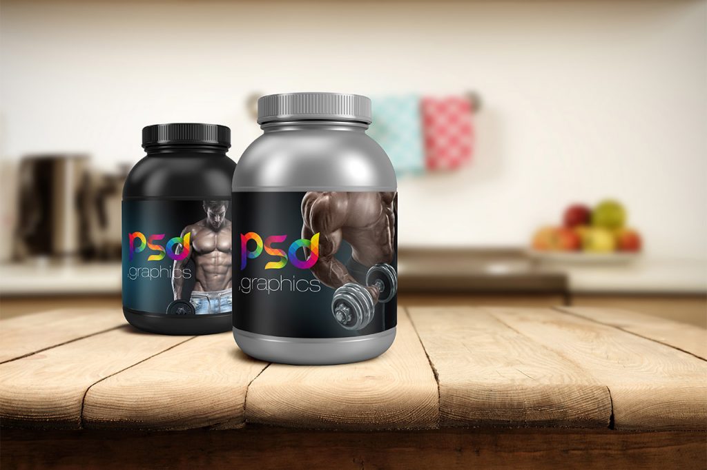 Download Protein Jar Packaging Mockup Free PSD Graphics | PSD Graphics