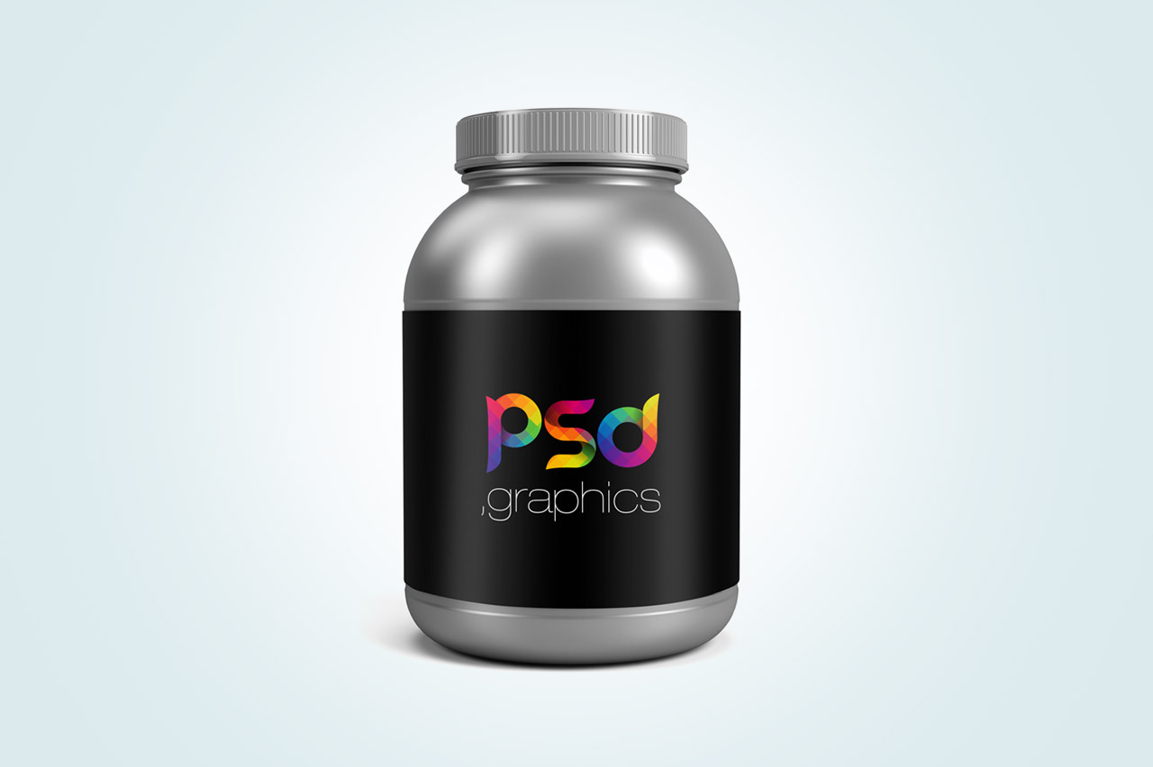 Free Protein Powder Container Mockup (PSD)