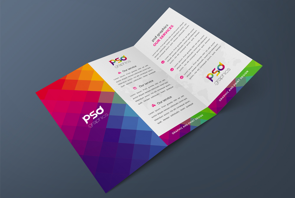 Download Tri-Fold Brochure Mockup Free PSD Graphics | PSD Graphics PSD Mockup Templates