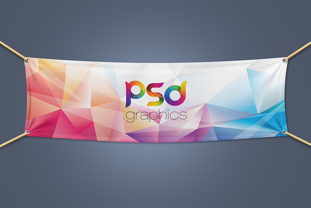 Textile Fabric Banner Mockup - Free Download Images High Quality