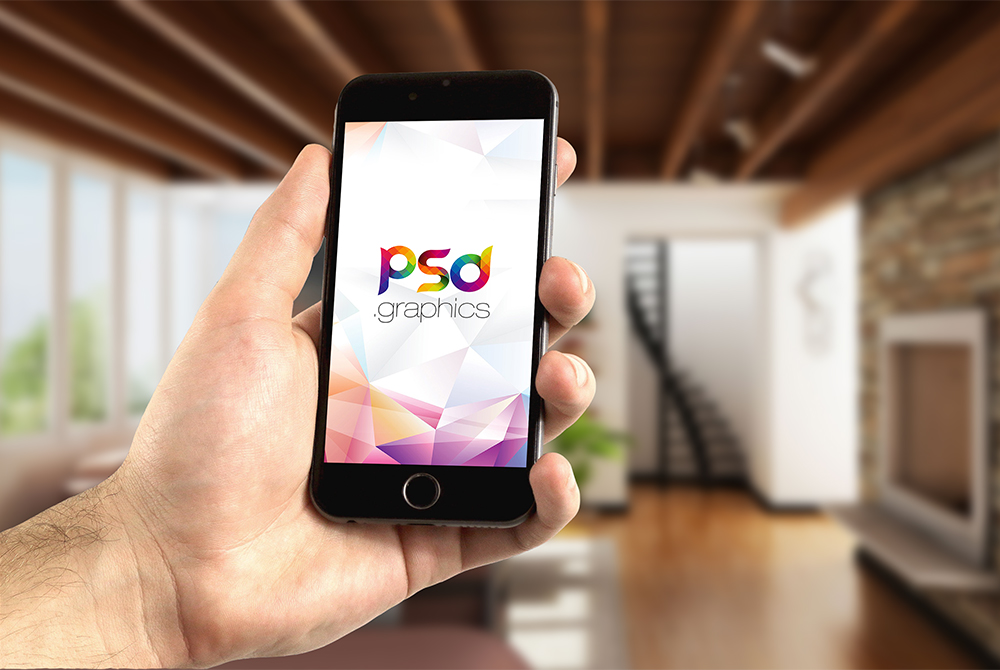 iPhone in Hand Mockup PSD | PSD Graphics