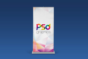 Roll Up Banner Mockup Free PSD   