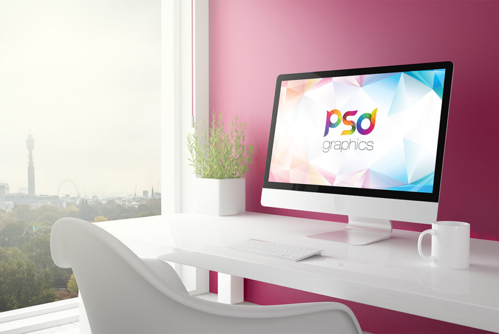 Download Minimalist iMac Mockup Free PSD | PSD Graphics