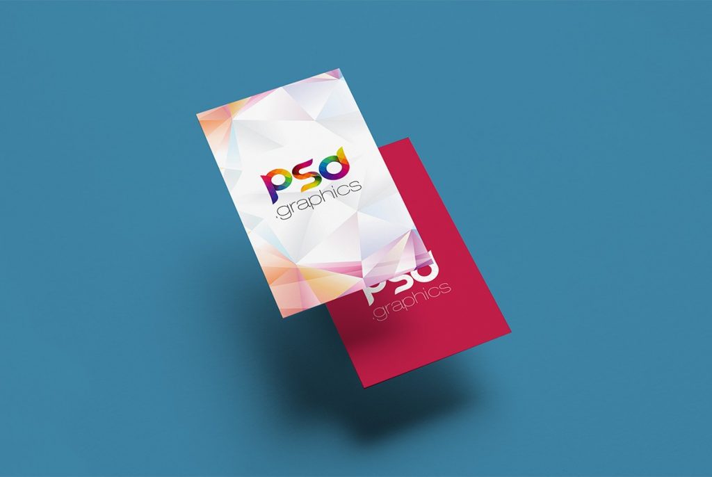 Download Floating Vertical Business Card Mockup PSD | PSD Graphics