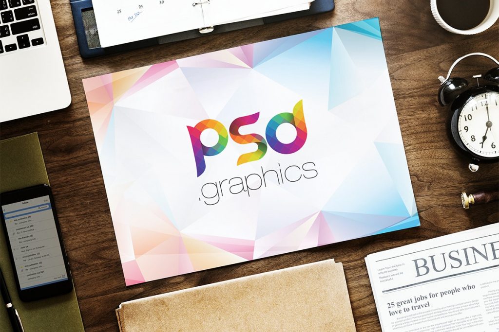 Download Horizontal A4 Paper Mockup PSD | PSD Graphics