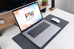 Macbook Pro on Desk Mockup   