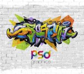 Wall Graffiti Mockup PSD