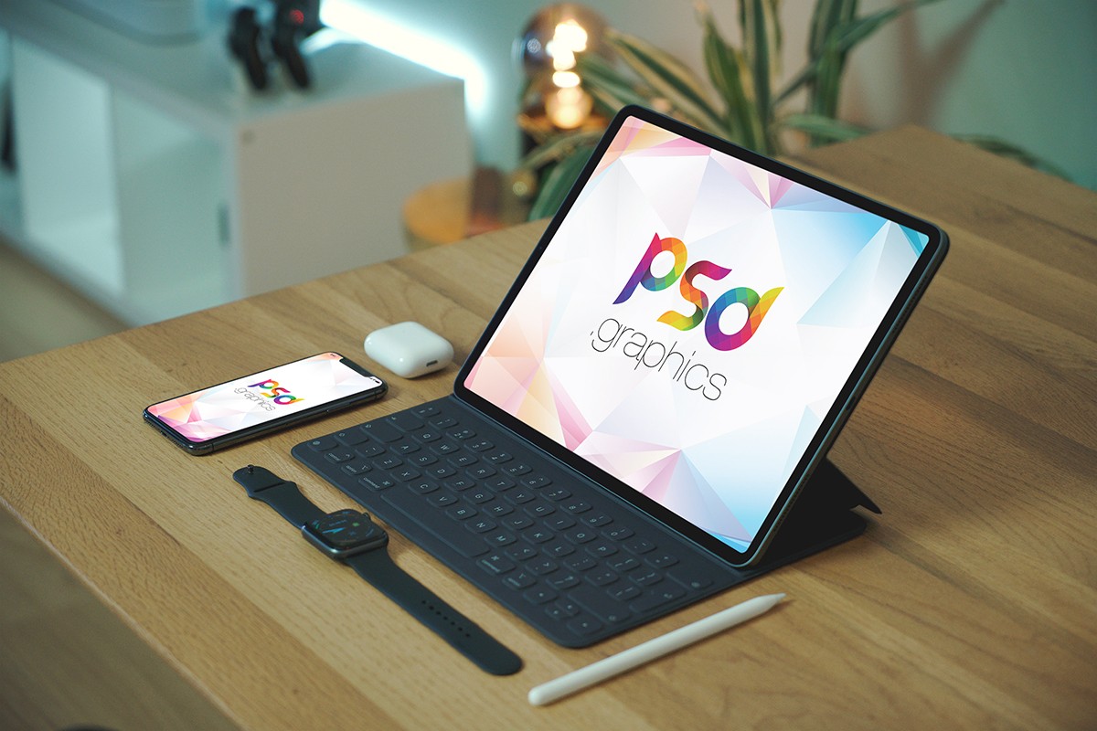 iPad Pro with iPhone Mockup PSD PSD Graphics
