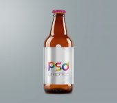 Beer Bottle Label Branding Mockup