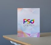Hardcover Book on Table Mockup