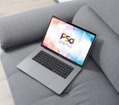 Macbook Pro on Sofa Mockup