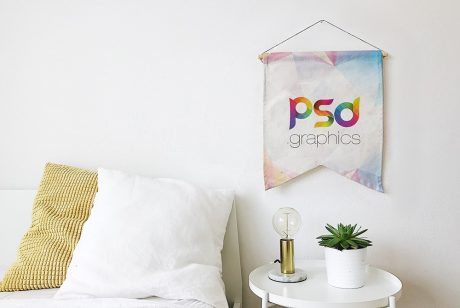 Download Wall Hanging Banner Mockup | PSD Graphics