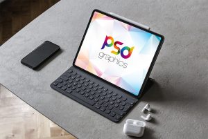 iPad Pro with Keyboard Mockup   