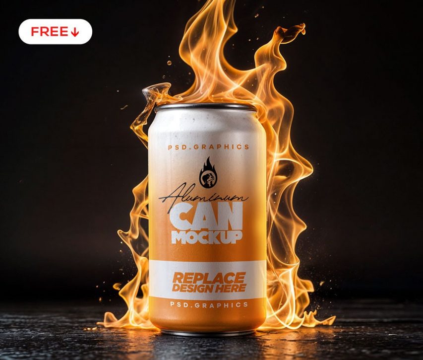 Fire Aluminum Can Mockup   