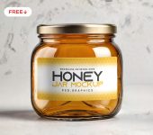 Honey Glass Jar Mockup