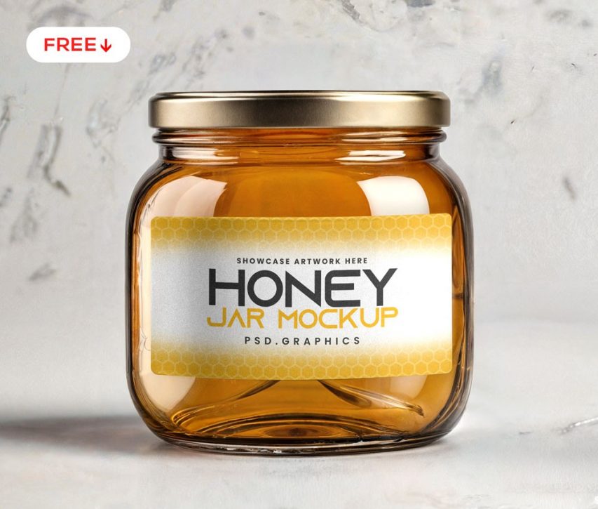 Honey Glass Jar Mockup   