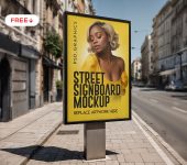 Street Advertisement Poster Signboard Mockup