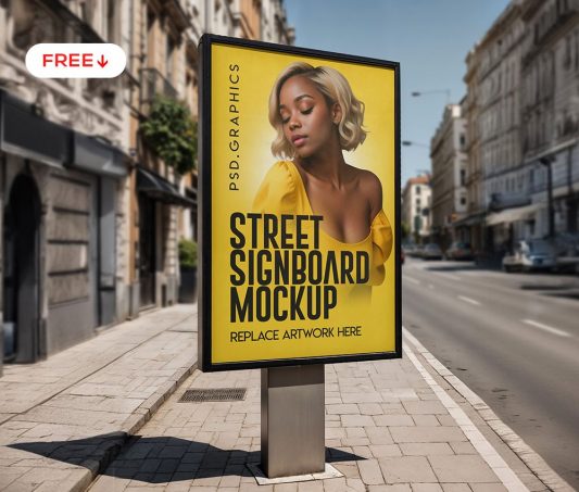 Street Advertisement Poster Signboard Mockup smart objects psd mockup poster on bus poster mockup mockup bus mockup bus branding billboard   