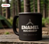 Enamel Camping Mug Branding Mockup